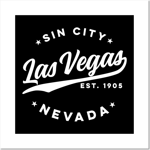 Sin City Las Vegas Nevada (White) Wall Art by DetourShirts